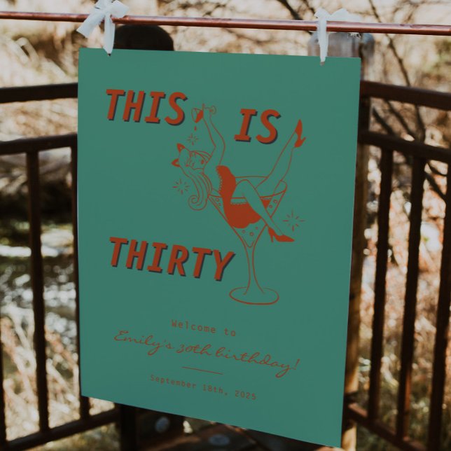 Poster Sinal de Boas-vindas do aniversário de 30 anos Ret (Criador carregado)