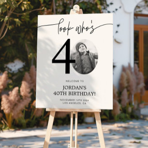 Pôster Sinal de boas-vindas do aniversário de 40 anos de 
