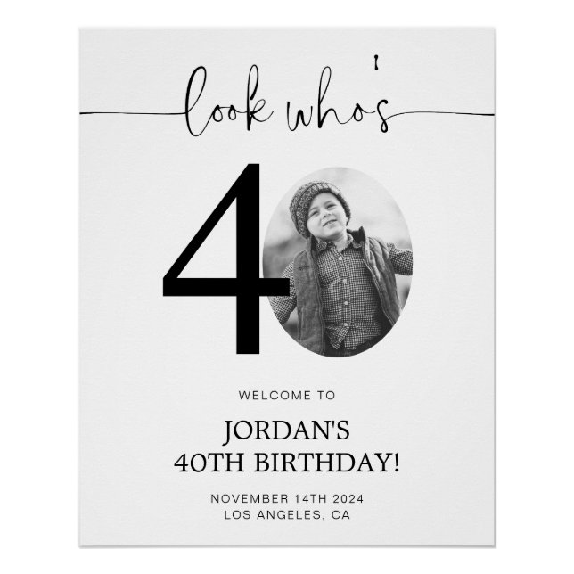 Pôster Sinal de boas-vindas do aniversário de 40 anos de  (Frente)