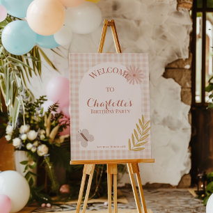 Pôster Sinal de Boas-vindas do Aniversário Gingham