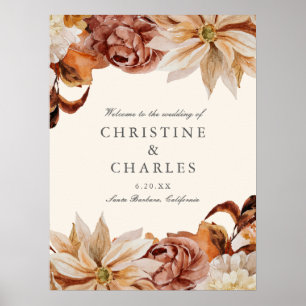 Poster Sinal de boas-vindas do Autumn Watercolor