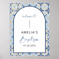 Sinal de boas-vindas do Azulejo Azul Arch Amalfi