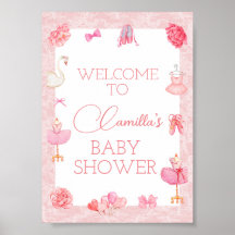 Sinal de boas-vindas do Ballerina Party editável