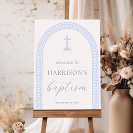 Poster Sinal de boas-vindas do Batismo Azul Branco da Arc