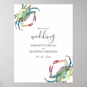 Poster Sinal de Boas-vindas do Beach Wedding