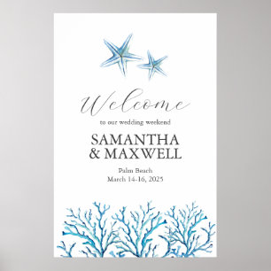 Poster Sinal de boas-vindas do Beach Wedding Weekend