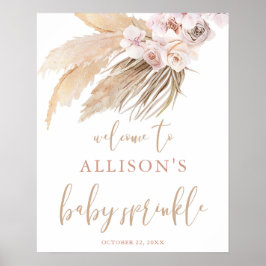 Poster Sinal de boas-vindas do bebê borrifado do pasto