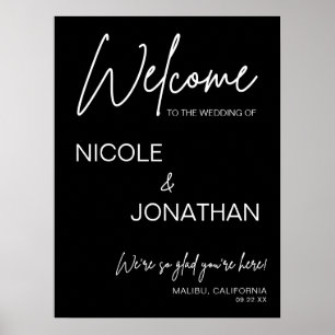 Poster Sinal de boas-vindas do Black Modern Black Modern