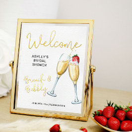 Poster Sinal de boas-vindas do Brunch e da Bubble Champag