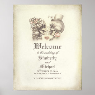 Poster Sinal de Boas-vindas do Casal do Caveira do Dia do