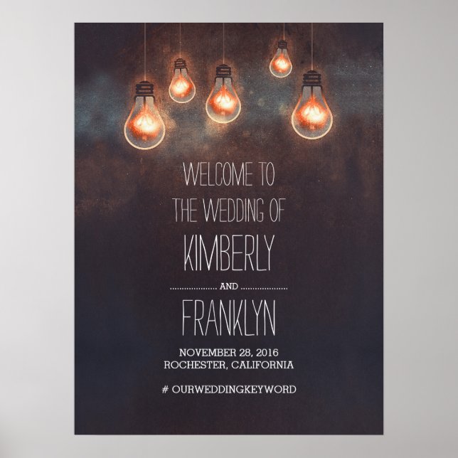 Pôster Sinal de boas-vindas do casamento (Frente)