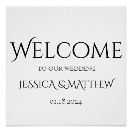 Pôster Sinal de boas-vindas do casamento clássico