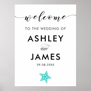 Poster Sinal de boas-vindas do casamento da estrela do