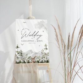 Poster Sinal de Boas-vindas do Casamento da Floresta da M