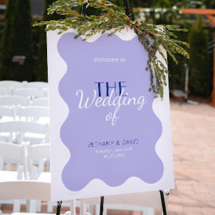 Poster Sinal de boas-vindas do casamento da Onda Lavanda