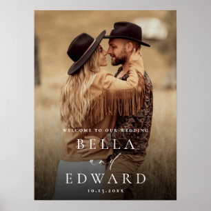 Poster Sinal de boas-vindas do casamento de fotos minimal