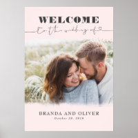 Sinal de boas-vindas do casamento de fotos românti