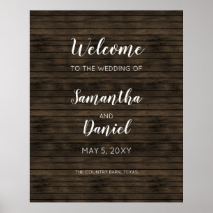 Poster Sinal de Boas-vindas do Casamento de Madeira do Ru