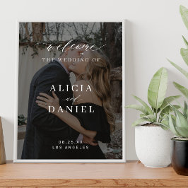 Poster Sinal de boas-vindas do casamento do script elegan