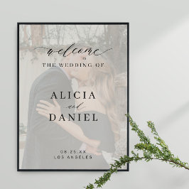 Poster Sinal de boas-vindas do casamento do script elegan
