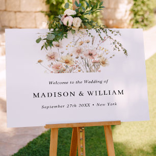 Poster Sinal de boas-vindas do casamento entre Beige Wild