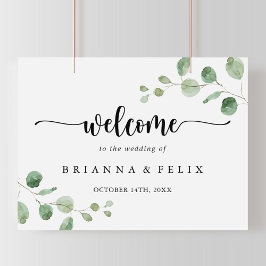 Poster Sinal de Boas-vindas do Casamento Eucalyptus Green