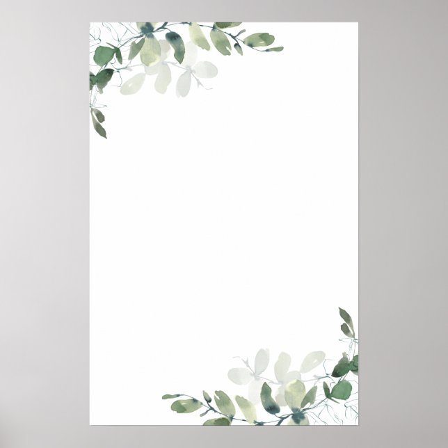 Poster Sinal de Boas-vindas do Casamento Eucalyptus Green (Frente)