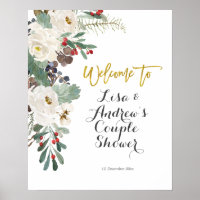 Sinal de Boas-Vindas do Casamento Floral de Natal 