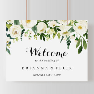 Poster Sinal de Boas-vindas do Casamento Floral de outono