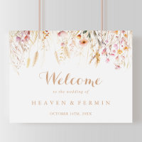 Sinal de Boas-vindas do Casamento Floral Wild Fall
