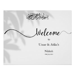 Pôster Sinal de Boas-Vindas do Casamento Islâmico