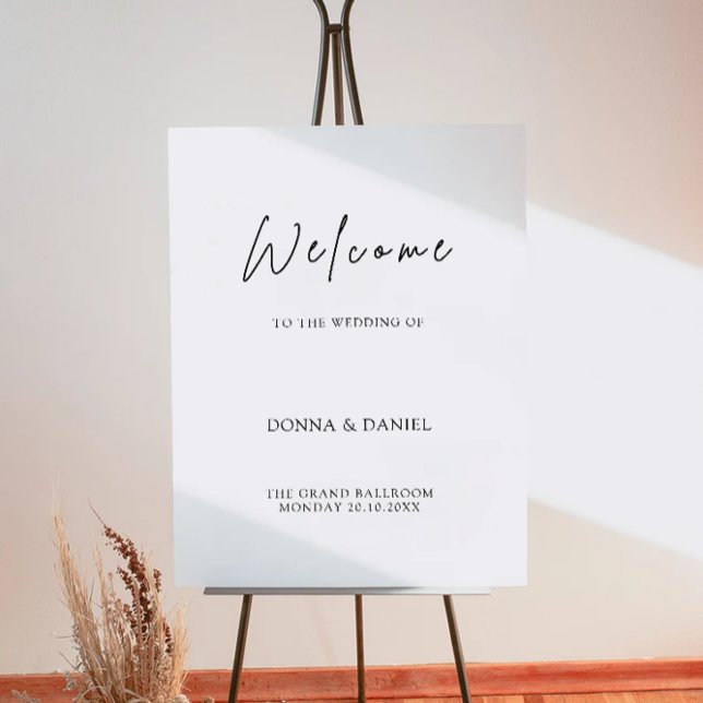 Poster Sinal de boas-vindas do casamento moderno (Modern Wedding Welcome Sign)