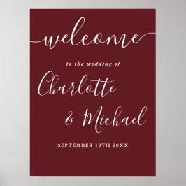 Poster Sinal de Boas-vindas do Casamento Moderno Elegante