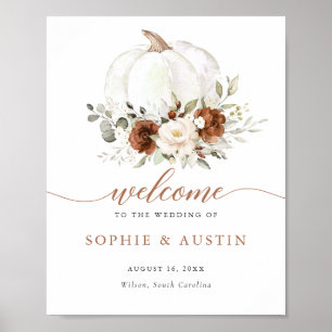 Poster Sinal de boas-vindas do Casamento outono Pumpkin d