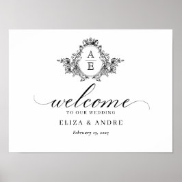 Poster Sinal de Boas-vindas do Casamento Personalizado do