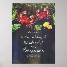 Pôster Sinal de Boas-Vindas do Casamento Tropical do Casa