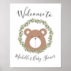 Poster Sinal de boas-vindas do Chá de fraldas