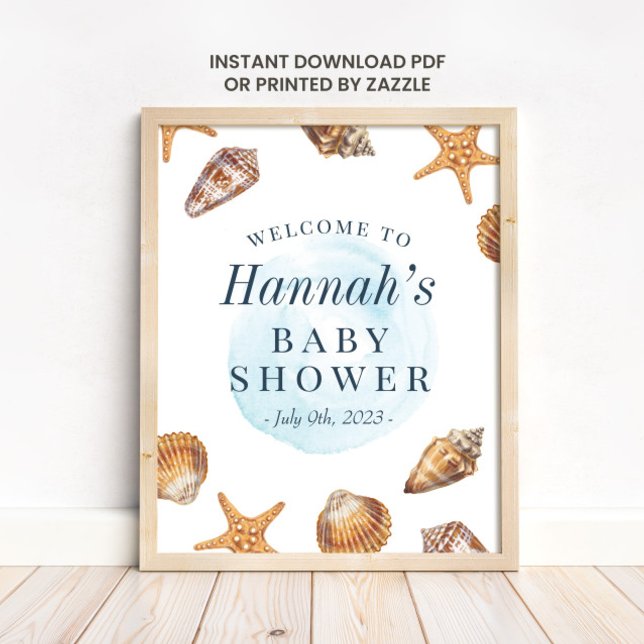 Poster Sinal de boas-vindas do Chá de fraldas Ahoy náutic (Criador carregado)