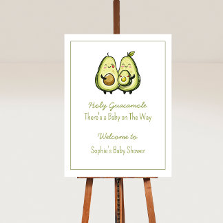 Poster Sinal de boas-vindas do Chá de fraldas Avocado