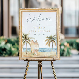 Poster Sinal de Boas-vindas do Chá de fraldas Costeiro Wa