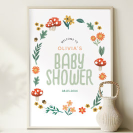 Pôster Sinal de boas-vindas do Chá de fraldas da Floresta