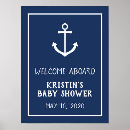 Poster Sinal de boas-vindas do Chá de fraldas de ancorage