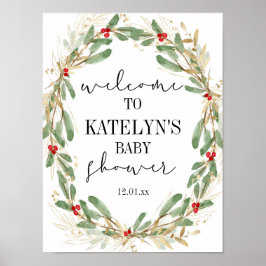 Poster Sinal de Boas-vindas do Chá de fraldas de inverno