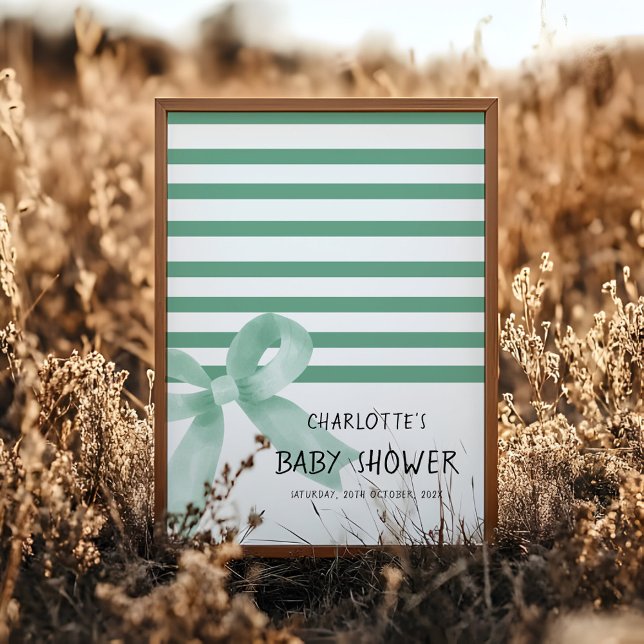 Poster Sinal de Boas-vindas do Chá de fraldas de Mint de  (Criador carregado)