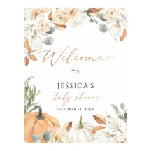 Sinal de boas-vindas do chá de fraldas de queda, p