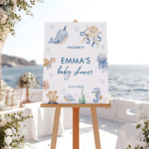 Sinal de boas-vindas do Chá de fraldas do oceano, 