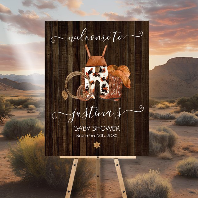 Poster Sinal de boas-vindas do Chá de fraldas Ocidental d (Criador carregado)