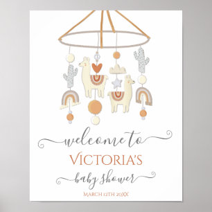 Poster Sinal de boas-vindas do Chá de fraldas portátil