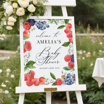 Sinal de boas-vindas do Chá de fraldas Strawberry 