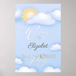 Poster Sinal de boas-vindas do Chá de fraldas turvo editá